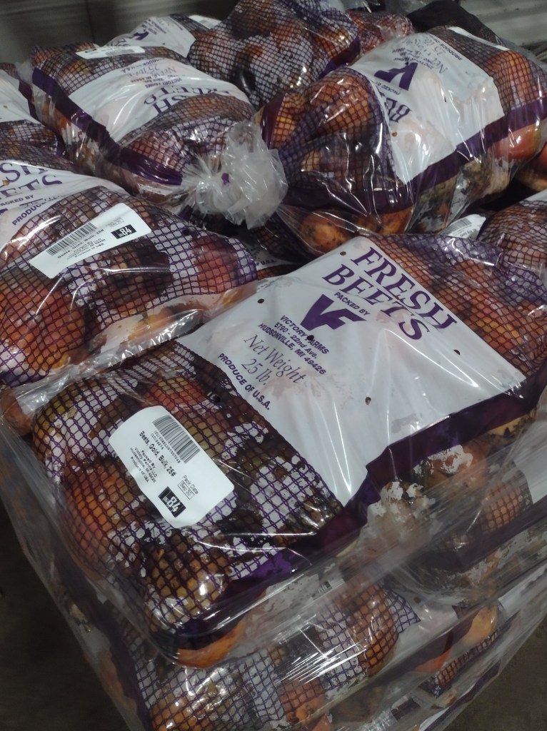 pallet of golden beets